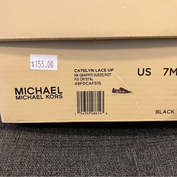 Michael Kors Catelyn Lace Up Graffiti MK Sneakers - Picture 6 of 6